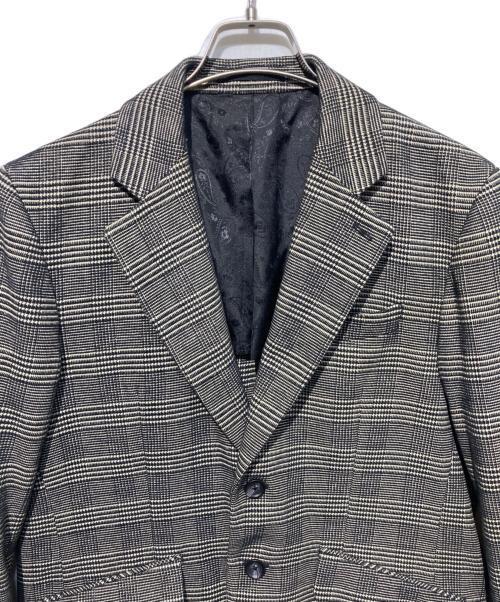 MEN'S BIGI（メンズビギ）MEN'S BIGI (メンズビギ) グレンチェックモール テーラードジャケット ホワイト×ブラック サイズ:02の古着・服飾アイテム