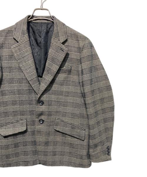 MEN'S BIGI（メンズビギ）MEN'S BIGI (メンズビギ) グレンチェックモール テーラードジャケット ホワイト×ブラック サイズ:02の古着・服飾アイテム