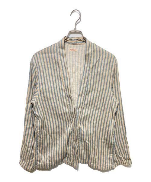KAPITAL（キャピタル）KAPITAL (キャピタル) ブルースヒッコリージャケット ベージュ×ブルー サイズ:3の古着・服飾アイテム