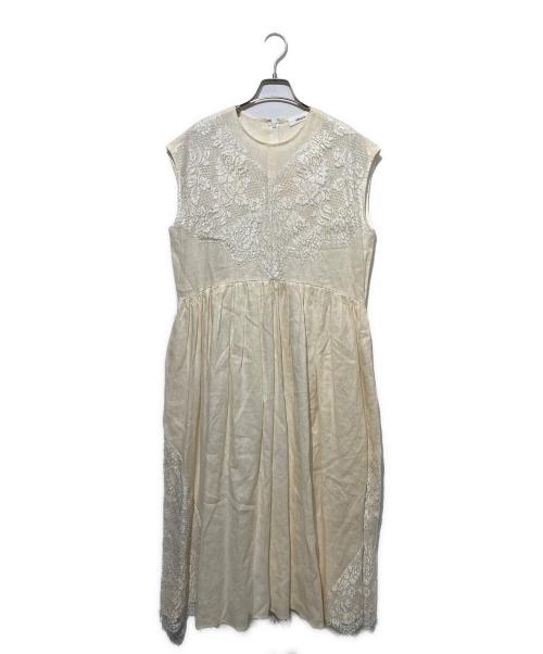 ebure（エブール）ebure (エブール) リネンレースワンピース アイボリー サイズ:36の古着・服飾アイテム