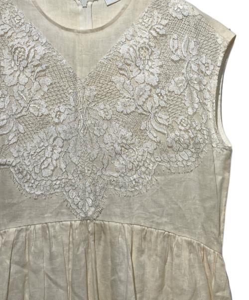 ebure（エブール）ebure (エブール) リネンレースワンピース アイボリー サイズ:36の古着・服飾アイテム
