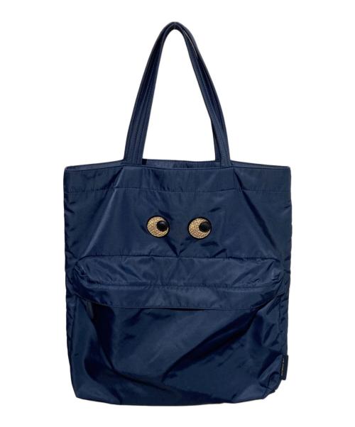 ANYA HINDMARCH（アニヤ・ハインドマーチ）ANYA HINDMARCH (アニヤ・ハインドマーチ) アイズ トートバッグ ネイビーの古着・服飾アイテム