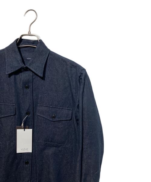 YLEVE（イレーヴ）YLEVE (イレーヴ) オフィサーシャツ ネイビーの古着・服飾アイテム