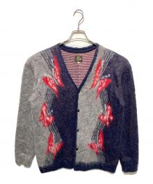 Needles（ニードルズ）の古着「Mohair Cardigan - Papillon」｜グレー×ネイビー