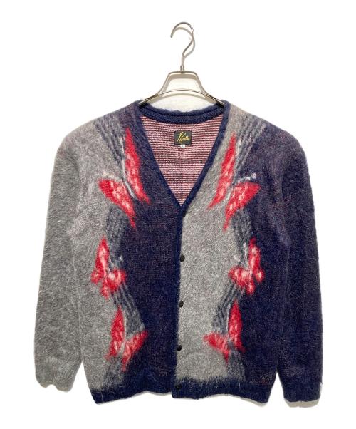 Needles（ニードルズ）Needles (ニードルズ) Mohair Cardigan - Papillon グレー×ネイビー サイズ:Lの古着・服飾アイテム
