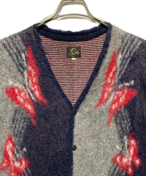 Needles（ニードルズ）Needles (ニードルズ) Mohair Cardigan - Papillon グレー×ネイビー サイズ:Lの古着・服飾アイテム