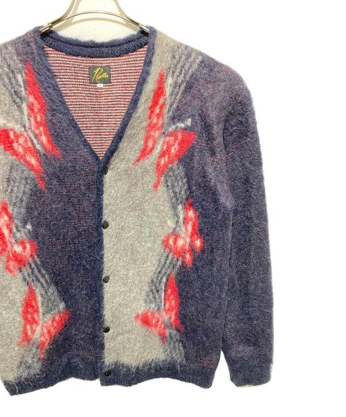 Needles（ニードルズ）Needles (ニードルズ) Mohair Cardigan - Papillon グレー×ネイビー サイズ:Lの古着・服飾アイテム