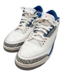 NIKE（ナイキ）の古着「AIR JORDAN 3 RETRO ミッドカットスニーカー」｜ホワイト×ブルー