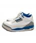 NIKE (ナイキ) AIR JORDAN 3 RETRO ミッドカットスニーカー ホワイト×ブルー サイズ:29cm：10000円