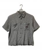 stussyステューシー）の古着「CRINKLED CHECK SS SHIRT」｜ホワイト×ブラック