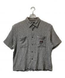 stussy（ステューシー）の古着「CRINKLED CHECK SS SHIRT」｜ホワイト×ブラック