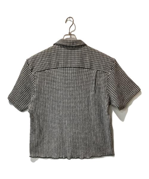 stussy（ステューシー）stussy (ステューシー) CRINKLED CHECK SS SHIRT ホワイト×ブラック サイズ:Sの古着・服飾アイテム