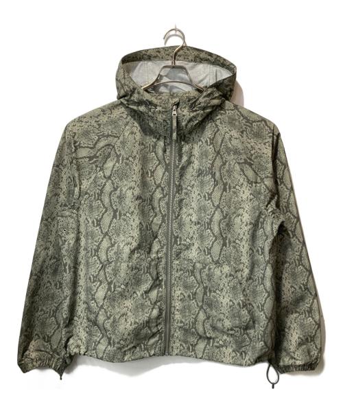 stussy（ステューシー）stussy (ステューシー) BEACH SHELL SNAKE PRINT NYLON  ジャケット グレー サイズ:Sの古着・服飾アイテム