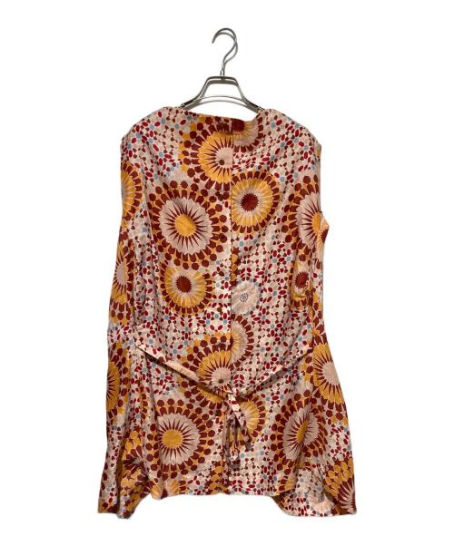 Vivienne Westwood RED LABE（ヴィヴィアンウエストウッドレッドレーベル）Vivienne Westwood RED LABE (ヴィヴィアンウエストウッドレッドレーベル) 幾何学花柄 チュニックワンピース オレンジ×レッド サイズ:2の古着・服飾アイテム