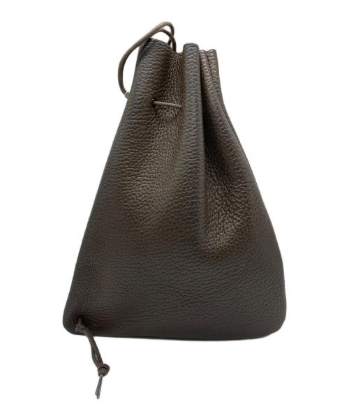 HENDER SCHEME（エンダースキーマ）HENDER SCHEME (エンダースキーマ) Zacc 巾着レザーバッグ ブラウンの古着・服飾アイテム