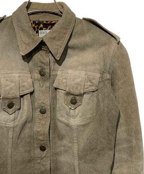 DOLCE & GABBANA（ドルチェ＆ガッバーナ）DOLCE & GABBANA (ドルチェ＆ガッバーナ) ミリタリーデニムジャケット ベージュ サイズ:40の古着・服飾アイテム