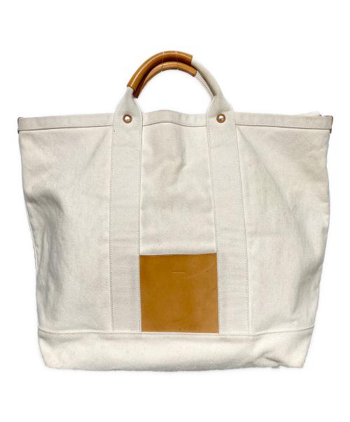 HENDER SCHEME（エンダースキーマ）Hender Scheme (エンダースキーマ) campus bag big トートバッグ ホワイト×ブラウンの古着・服飾アイテム