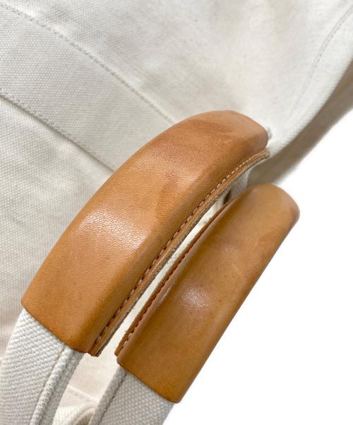 HENDER SCHEME（エンダースキーマ）Hender Scheme (エンダースキーマ) campus bag big トートバッグ ホワイト×ブラウンの古着・服飾アイテム