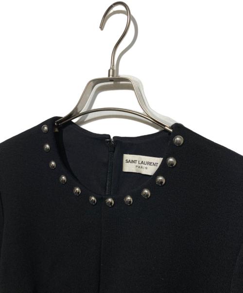 Saint Laurent Paris（サンローランパリ）Saint Laurent Paris (サンローランパリ) ラウンドスタッズワンピース ブラック サイズ:Mの古着・服飾アイテム