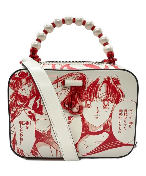 JIMMY CHOO（ジミーチュウ）JIMMY CHOO (ジミーチュウ) SAILOR MOON (セーラームーン) セーラーマーズ・アヴェニュー バニティバッグ ホワイト×レッドの古着・服飾アイテム