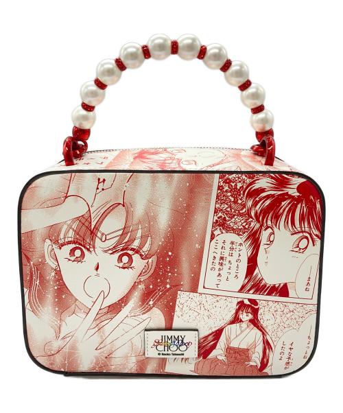 JIMMY CHOO（ジミーチュウ）JIMMY CHOO (ジミーチュウ) SAILOR MOON (セーラームーン) セーラーマーズ・アヴェニュー バニティバッグ ホワイト×レッドの古着・服飾アイテム