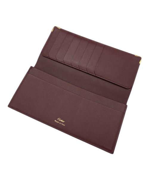 Cartier（カルティエ）Cartier (カルティエ) マスト ドゥ 札入れ ワインレッドの古着・服飾アイテム