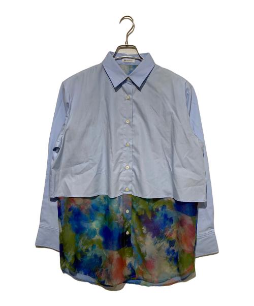 HERALBONY（ヘラルボニー）HERALBONY (ヘラルボニー) オーガンジーレイヤードシャツ「桜」 ブルー サイズ:Fの古着・服飾アイテム