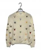 LOEWEロエベ）の古着「embroidered wool sweater/エンブロイダリー プルオーバー」｜ベージュ