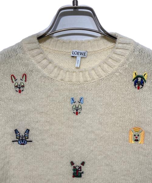 LOEWE（ロエベ）LOEWE (ロエベ) embroidered wool sweater/エンブロイダリー プルオーバー ベージュ サイズ:ＸＳの古着・服飾アイテム