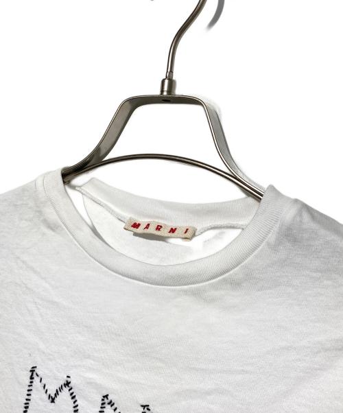 MARNI（マルニ）MARNI (マルニ) ロゴ刺繍クロップドTシャツ ホワイト サイズ:Kids 12の古着・服飾アイテム
