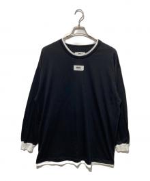 MM6 Maison Margiela（エムエムシックスメゾンマルジェラ）の古着「フェイクレイヤード L/S Tee」｜ブラック