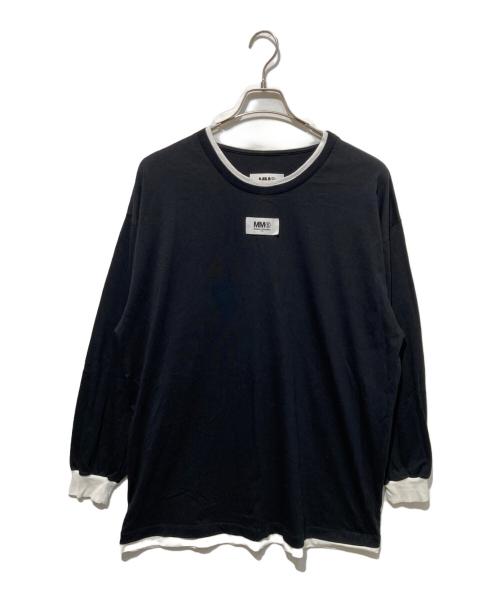 MM6 Maison Margiela（エムエムシックスメゾンマルジェラ）MM6 Maison Margiela (エムエムシックスメゾンマルジェラ) フェイクレイヤード L/S Tee ブラック サイズ:Sの古着・服飾アイテム
