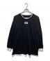 MM6 Maison Margiela（エムエムシックスメゾンマルジェラ）の古着「フェイクレイヤード L/S Tee」｜ブラック