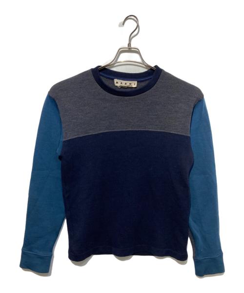 MARNI（マルニ）MARNI (マルニ) カラーブロックスウェット ネイビー サイズ:44の古着・服飾アイテム