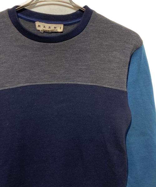 MARNI（マルニ）MARNI (マルニ) カラーブロックスウェット ネイビー サイズ:44の古着・服飾アイテム