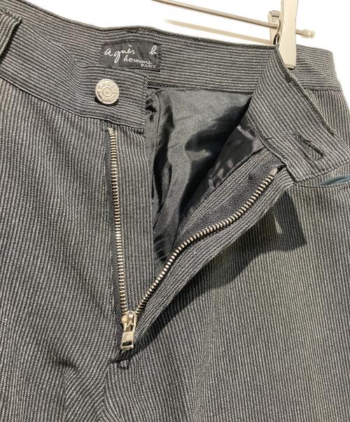 agnes b homme（アニエスベーオム）agnes b homme (アニエスベーオム) ストライプパンツ グレー サイズ:40の古着・服飾アイテム