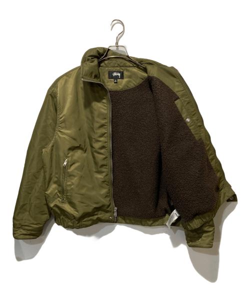 stussy（ステューシー）stussy (ステューシー) PILE LINED ZIP JACKET グリーン サイズ:Ｓの古着・服飾アイテム