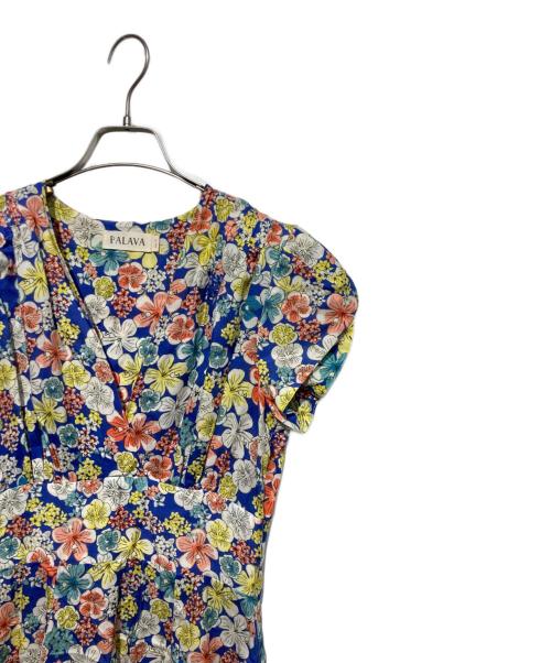 PALAVA（パラバ）PALAVA (パラバ) リバティプリントワンピース ブルー サイズ:8の古着・服飾アイテム