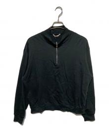 AURALEE（オーラリー）の古着「SUPER HIGH GAUGE SWEAT HALF ZIP P/O」｜ブラック