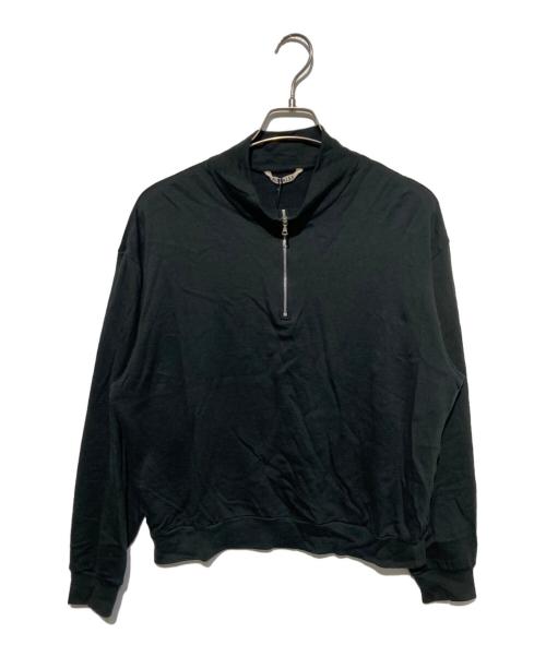 AURALEE（オーラリー）AURALEE (オーラリー) SUPER HIGH GAUGE SWEAT HALF ZIP P/O ブラックの古着・服飾アイテム