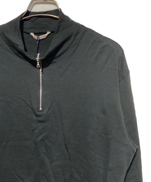 AURALEE（オーラリー）AURALEE (オーラリー) SUPER HIGH GAUGE SWEAT HALF ZIP P/O ブラックの古着・服飾アイテム