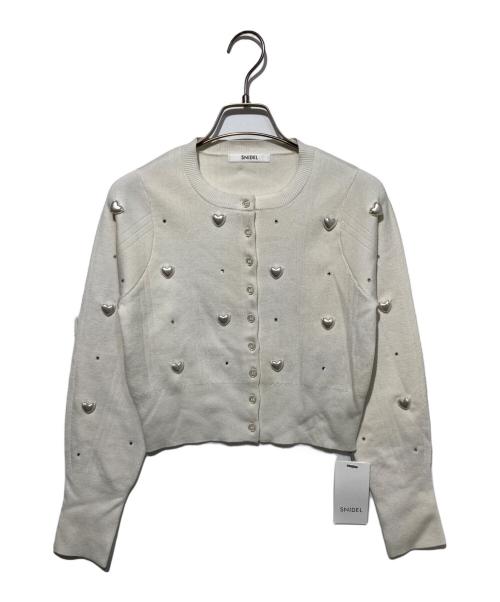 Snidel（スナイデル）Snidel (スナイデル) ハートニットカーディガン アイボリー サイズ:Fの古着・服飾アイテム