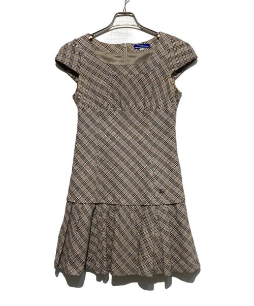 BURBERRY BLUE LABEL（バーバリー ブルー レーベル）BURBERRY BLUE LABEL (バーバリー ブルー レーベル) チェックミニワンピース ベージュ サイズ:36の古着・服飾アイテム