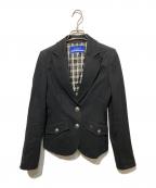 BURBERRY BLUE LABELバーバリー ブルー レーベル）の古着「ホースロゴ刺繍  テーラードジャケット」｜ブラック