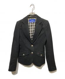 BURBERRY BLUE LABEL（バーバリー ブルー レーベル）の古着「ホースロゴ刺繍  テーラードジャケット」｜ブラック