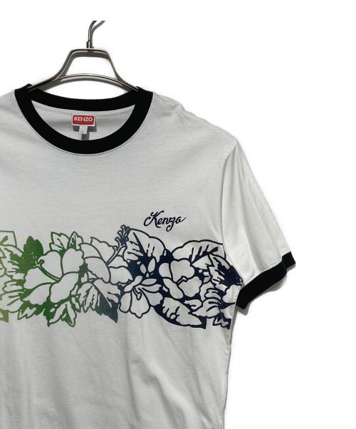 KENZO（ケンゾー）KENZO (ケンゾー) 'Aloha Flower Tattoo' リンガー Tシャツ ホワイト サイズ:Lの古着・服飾アイテム