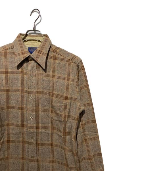 PENDLETON（ペンドルトン）PENDLETON (ペンドルトン) 70s ウールチェックシャツ ブラウン サイズ:Mの古着・服飾アイテム