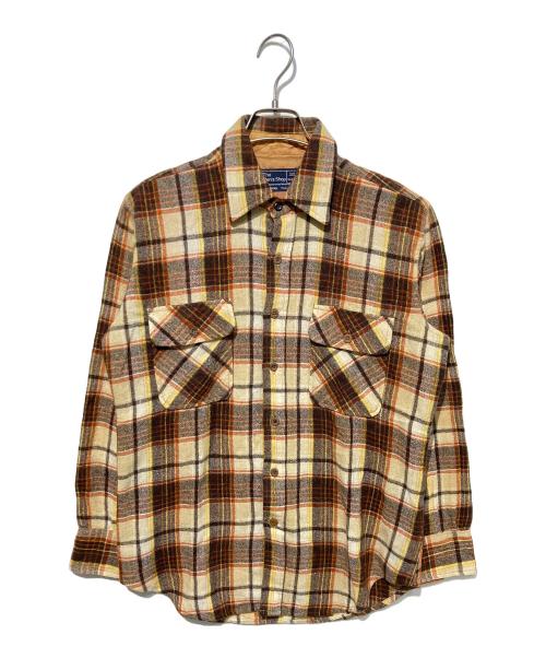 J.C.PENNY（ジェーシーペニー）J.C.PENNY (ジェーシーペニー) チェックウールシャツ ベージュ サイズ:Ｍの古着・服飾アイテム