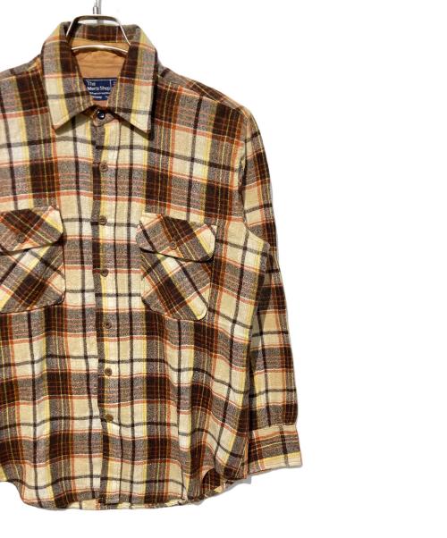 J.C.PENNY（ジェーシーペニー）J.C.PENNY (ジェーシーペニー) チェックウールシャツ ベージュ サイズ:Ｍの古着・服飾アイテム