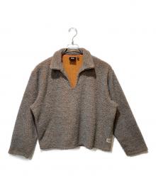 stussy（ステューシー）の古着「WOOL BLEND SHERPA PULLOVER」｜グレー×オレンジ